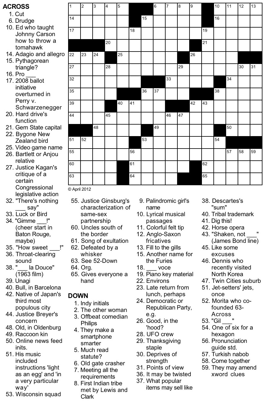 Supreme Court Politics Crossword Puzzle