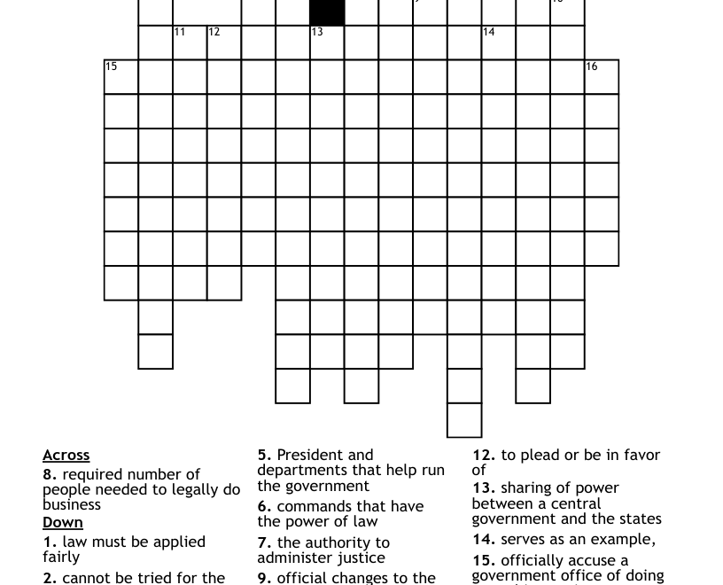 The Constitution Crossword WordMint