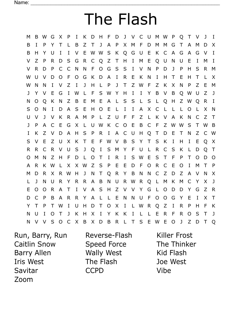 The Flash Word Search WordMint