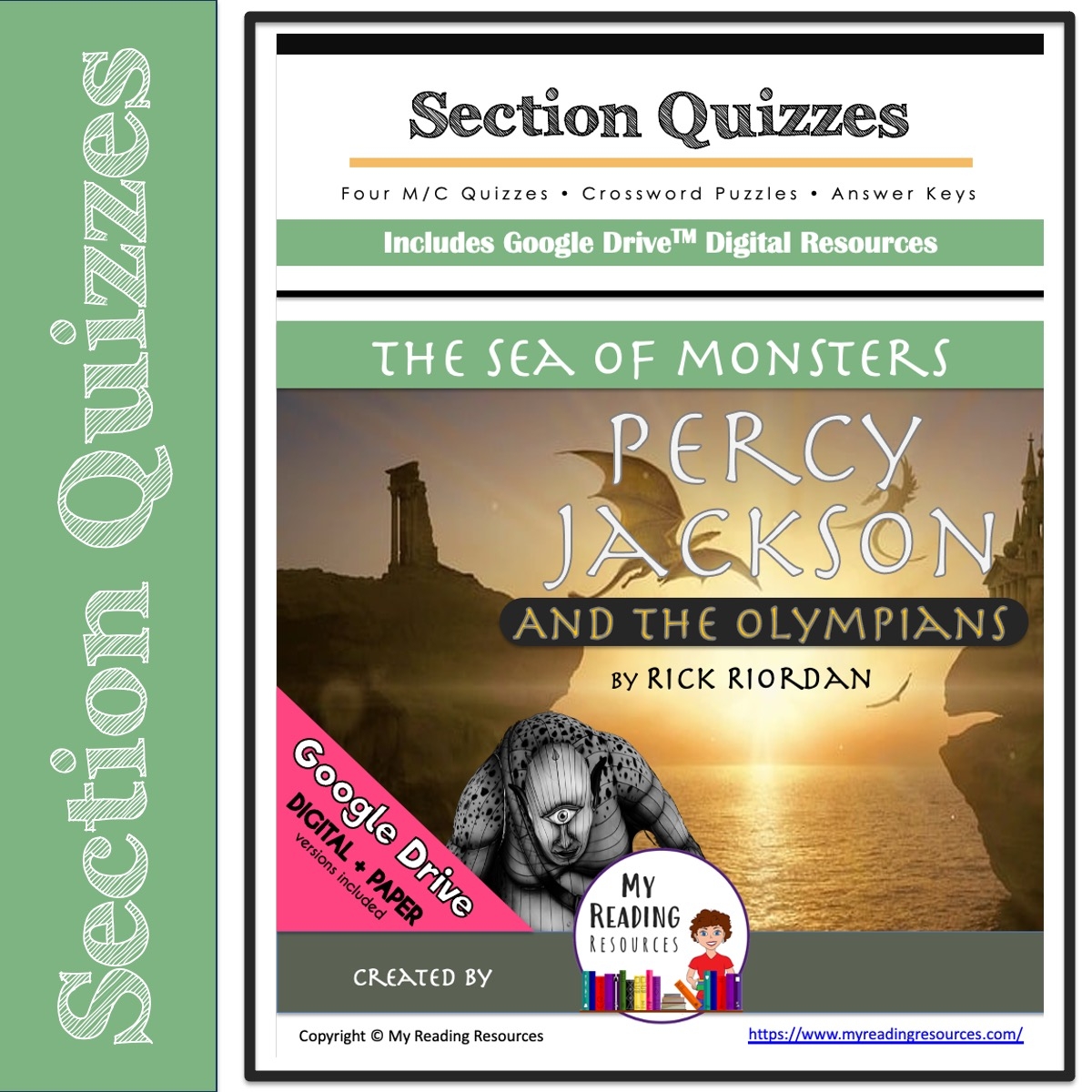 The Sea Of Monsters Section Quizzes Crossword Puzzles My Reading Resources