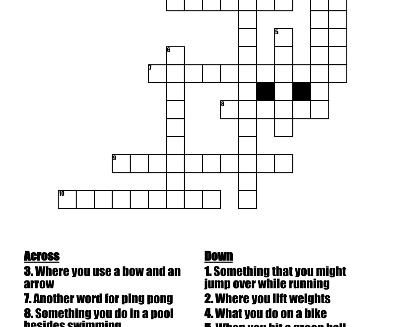 The Summer Olympics Crossword WordMint