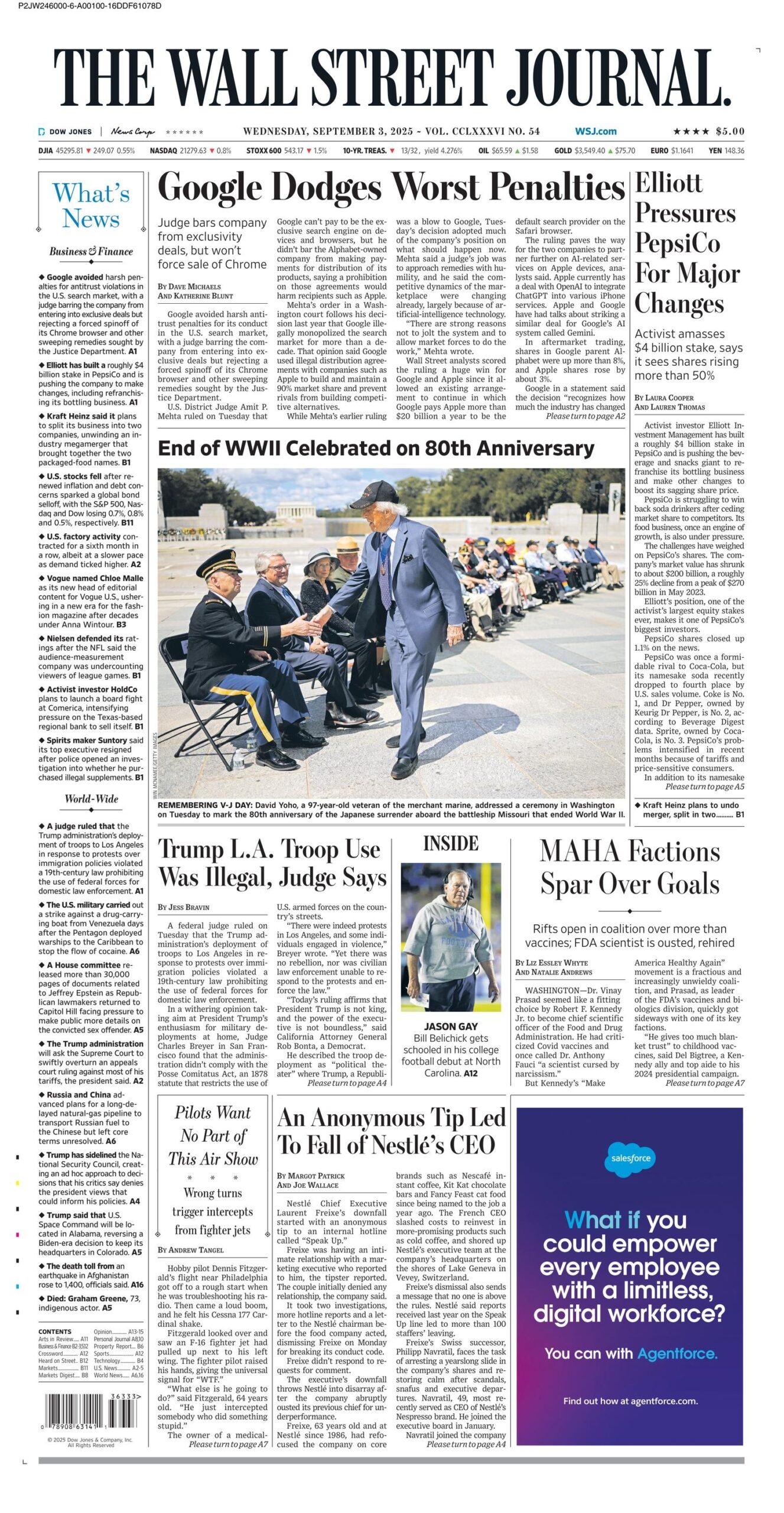 The Wall Street Journal Front Page
