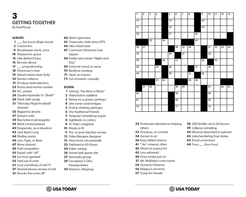 Newspaper Printable Crossword Puzzle