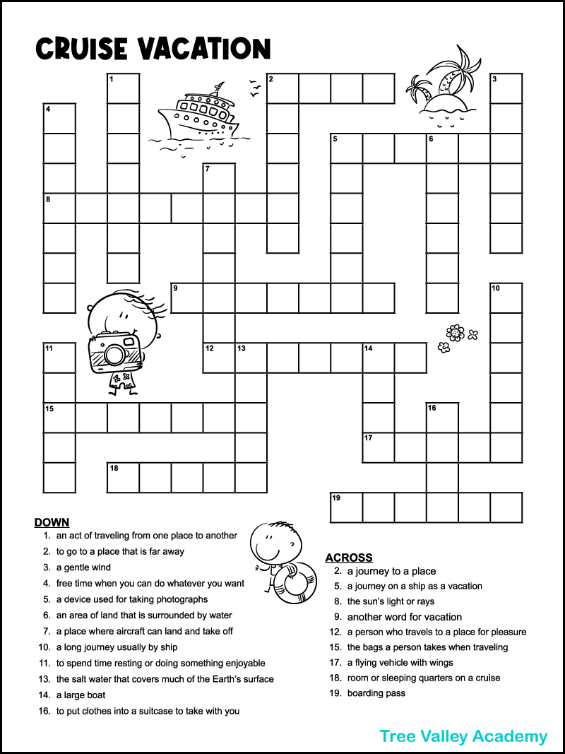 Vacation Crossword Puzzles Tree Valley Academy Worksheets Library Vacation Crossword Puzzles Tree Valley Academy Worksheets Library