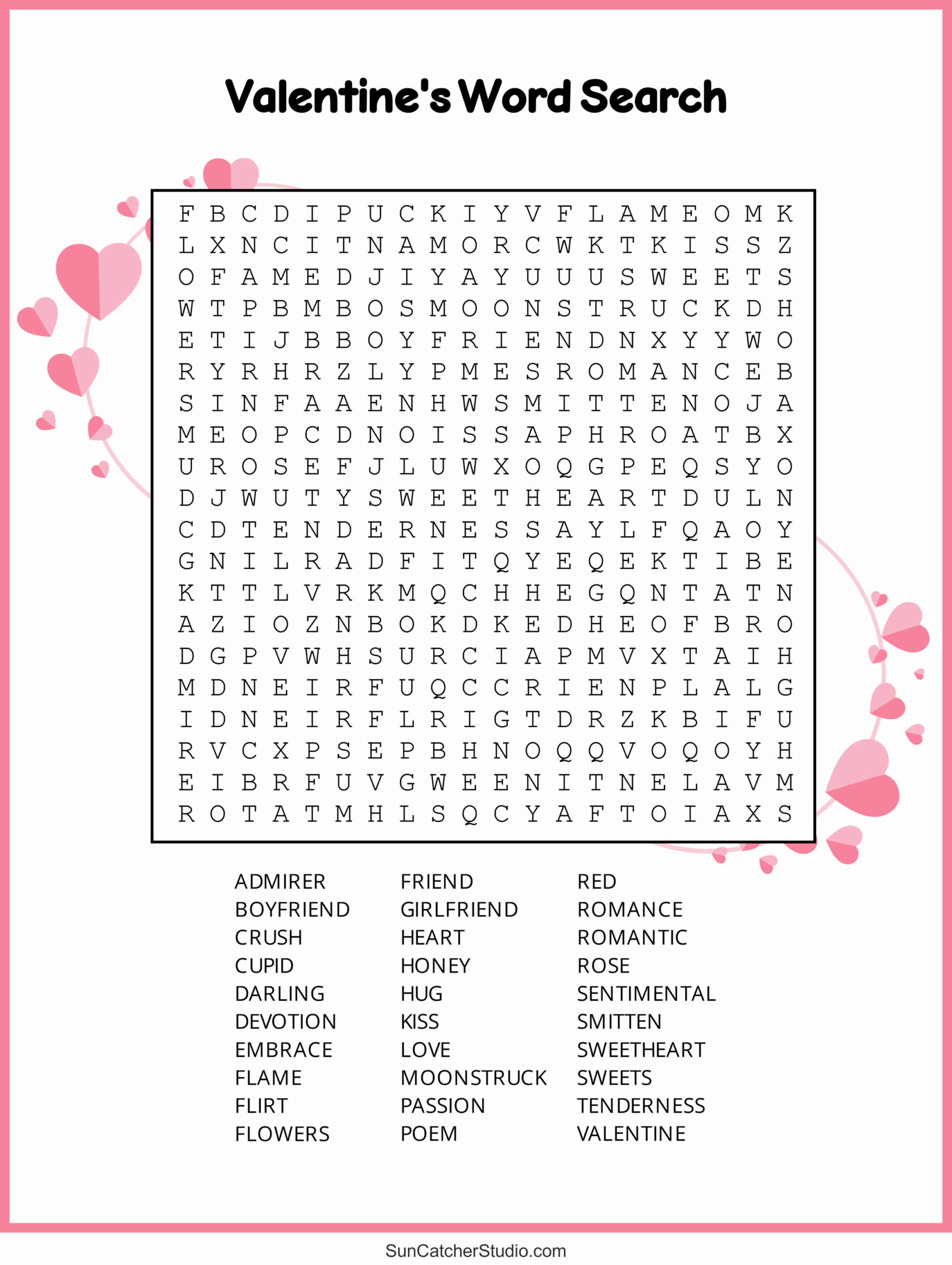 Printable Valentine Crossword Puzzles