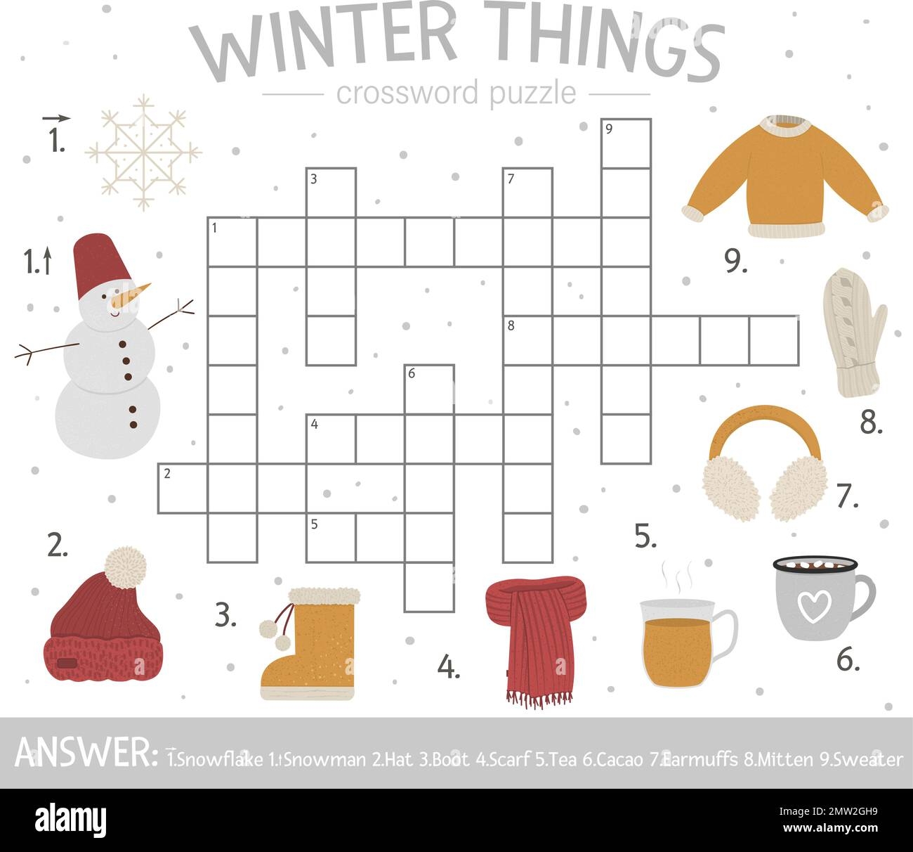 Printable Winter Crossword Puzzles