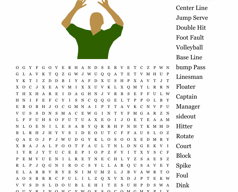 Volleyball Word Search WordMint