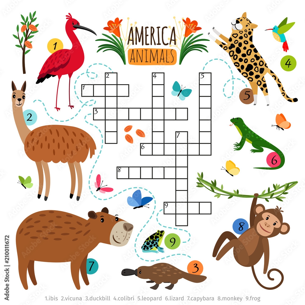 Wild Animal Crossword Puzzle Printable Wild Animal Crossword Puzzle Printable