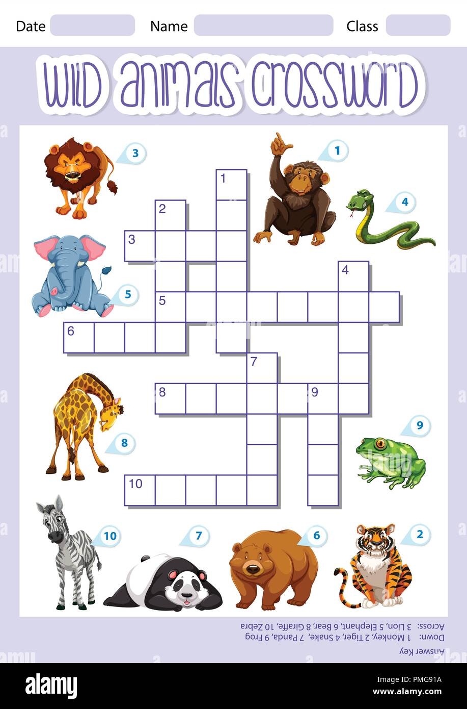 Wild Animals Crossword Template Illustration Stock Vector Image Art Alamy Wild Animals Crossword Template Illustration Stock Vector Image Art Alamy