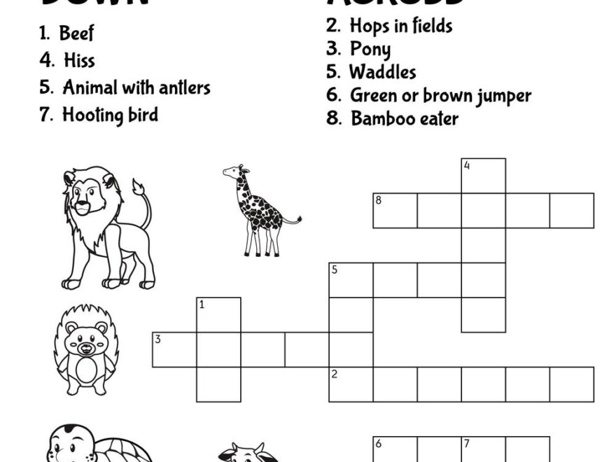 Wild Crossword Puzzle Beeloo Printable Crafts And Activities For Kids