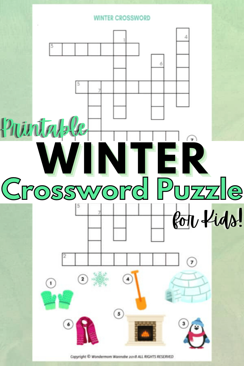 Winter Crossword Puzzle For Kids
