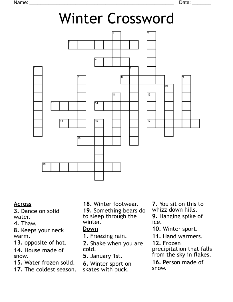 Winter Crossword WordMint
