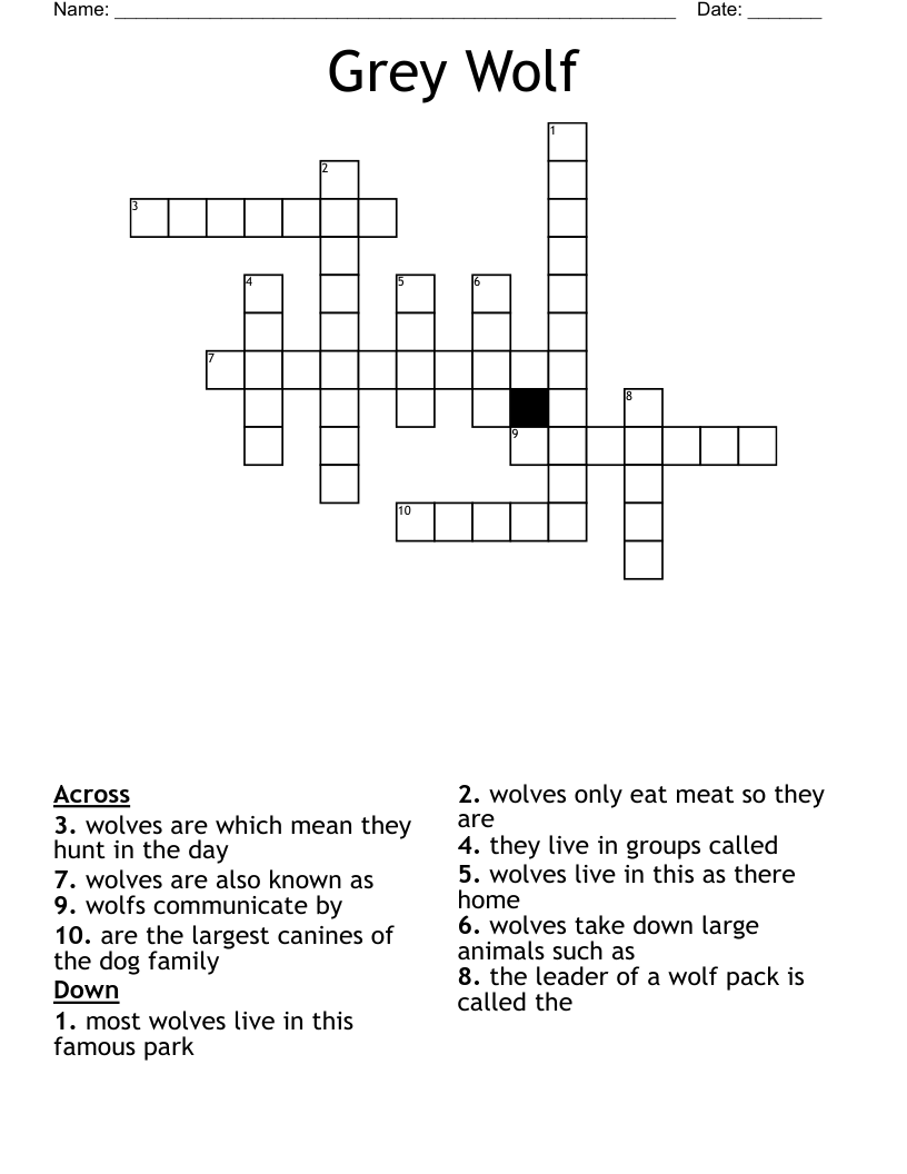 WOLVES Crossword WordMint