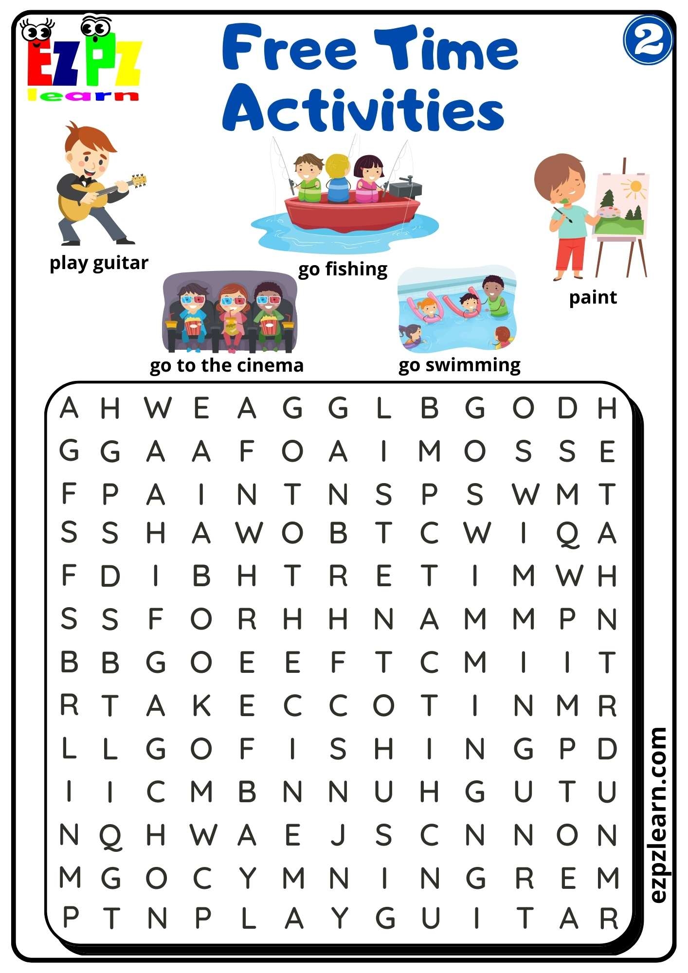 Word Search Activity For Children And ESL Students PDF Download Free Time Activities G2 Ezpzlearn